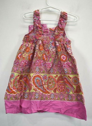 Bonnie Jeans Girls Paisley Print Bow Sleeveless Scoop Neck Cotton A Line Dress 4 - Picture 2 of 8