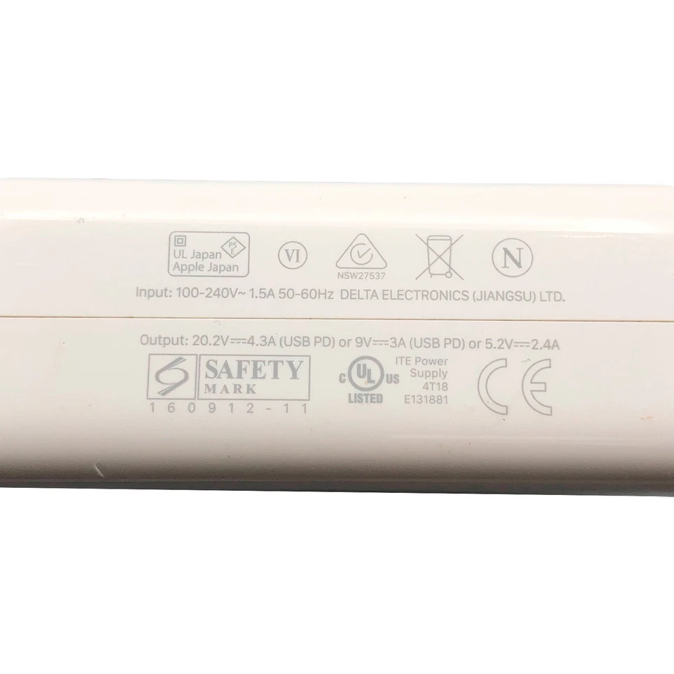 Original OEM Apple A1719 87W Usb-C Strom Adapter Macbook Ladegerät Kein Kabel - Bild 2 von 4