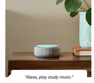 NEW Amazon Echo Dot (CLOCK VERSION) - Alexa Smart Speaker with LED