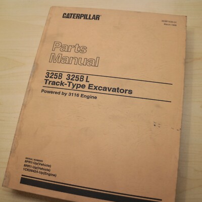 CAT Caterpillar 325B L Excavator Parts Manual Book crawler catalog