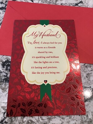 Merry Christmas My Husband The Love I Always Feel 5.5 x8  Hallmark Greeting Card