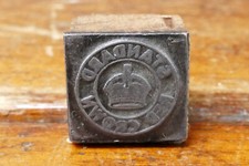 Vintage Antique Standard Oil Red Crown Gasoline Wood Advertising Printers Block