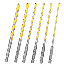 6x Drill Bit Carbide Tips Universal 1/4" Hex Shank for Tile Concrete Brick Glass