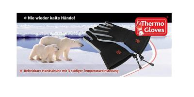 Thermo Gloves  heizbare Handschuhe 2-5 Stunden Wärme, inkl. 2 AKKUs