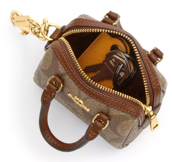 🧡Coach Mini Rowan Satchel Bag Charm - CU279 Faded Blush