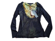 Cop Copine Black Mesh Jumper Sz S/M and Tank top 2 pieces Set