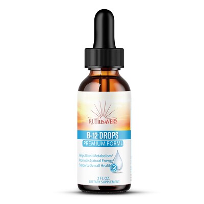 B-12 Vitamin Drops 2 fl oz   Boost Energy, Immunity, Healthy Skin & Wellness