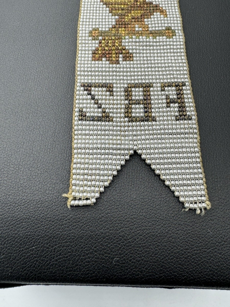 Antique Pocket Watch Fob Beaded Eagle Patriotic - FBZ - Native American?? View 6