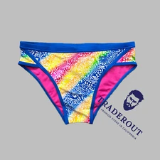 Arena men pink rainbow swim brief bikini swimwear size 30 32 34 36 38
