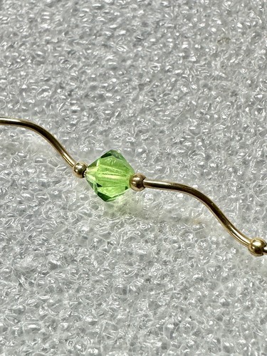 14k Yellow Gold & Swarovski Crystal Station 15” Choker Necklace 4.97 Grams - Picture 3 of 13