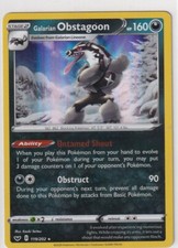 Pokemon Carta TCG Spada e Scudo 119/202 Galarian Obstagoon Holo Inglese