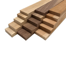 Pack of 15, Variety Species Thin Dimenisonal Lumber Boards Ash, Cherry, Walnut 