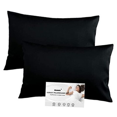 500 Thread Count Standard/Queen Standard/Queen ( 20 x 30 Inches） Black