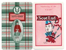 clan lady man bagpiper adverts  vintage swap cards playing card singles
