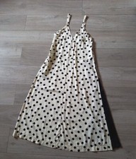 Zara Premium Cream & Black Spotted Midi Dress Party Wedding Holiday UK4/6 (XS)