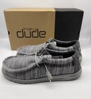 HEY DUDE Men’s WALLY Stretch Platinum Grey Casual Slip On Shoes 🌺 Size 8 NIB