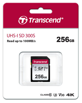 Transcend SDXC 300S 256 GB Class 10 UHS-I U3 V30 256GB Speicherkarte OVP