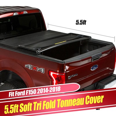 Soft Tri Fold Truck Vinyl Tonneau Cover 2014 2018 Fits Ford F 150 5 5 Ft Bed