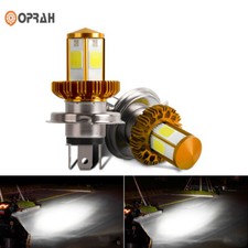 1X H4 BA20D LED Front Light Bulb Super Bright Headlight White For Motorcycle 2X