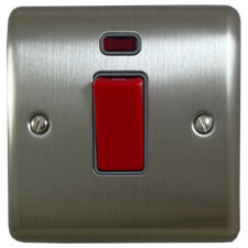 Brushed Steel Sockets, Switches, Dimmers, Electrical Accessories
