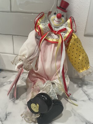 Victoria Impex Corp Porcelain Clown W/ Playing Cards