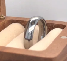 High Polished Finish Band Classic Silver Tungsten Wedding Ring Hubby-Wifey Gifts