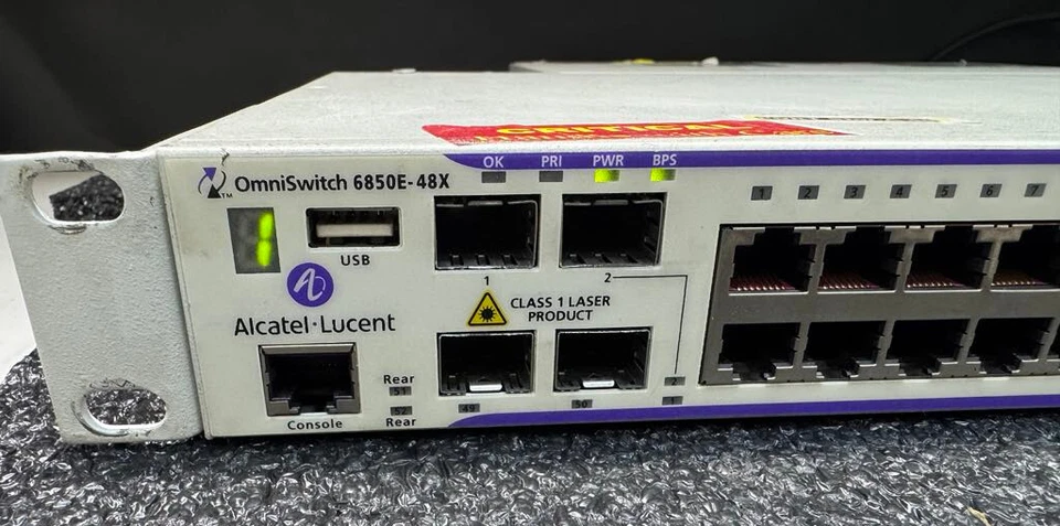 Alcatel-Lucent OmniSwitch 48 Port OS6850E-48X With 2 Power Supply PS-126W-AC - Image 2 of 4