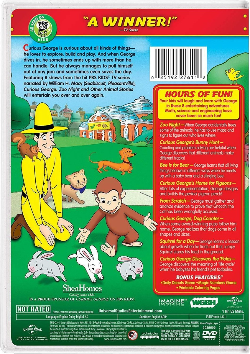 Curious George: Zoo Night and Other Animal Stories! DVD | eBay