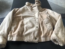 We The Free People Size S Jacket Bomber Coat CanvasPuffer Patchwork Snaps Sherpa