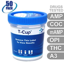 NEW Mintegrity Drug Test 5-Panel T-Cup Urine Home Kit 50-Pack #MI-TDOA-254A3