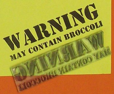 Warning May Contain Broccoli rubber stamp Amazing Arts