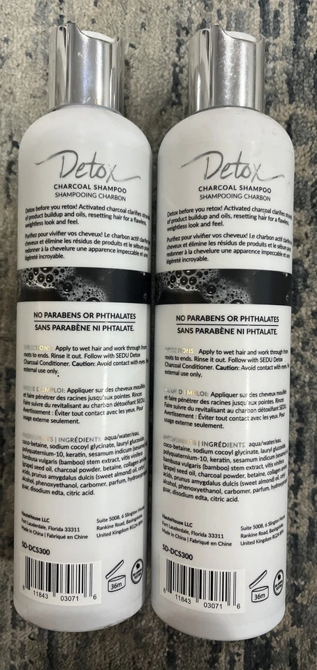 Paquete de 2 champú clarificador de carbón Sedu Detox de 10,1 oz Foto 2 de 4
