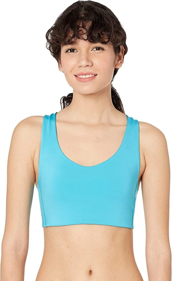 New Balance Sports Bra Small Virtual Sky Blue NB Fuel Medium Impact WB11044