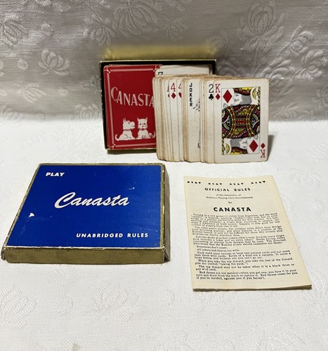 Vtg. CANASTA Lot-Canasta Cards-W/Box/Tray W/Box/Score Pad - Picture 3 of 24