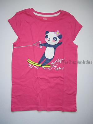 Gymboree Spring Basics Pink Panda Waterski Glitter Tee Shirt Top Girl 6 NEW NWT