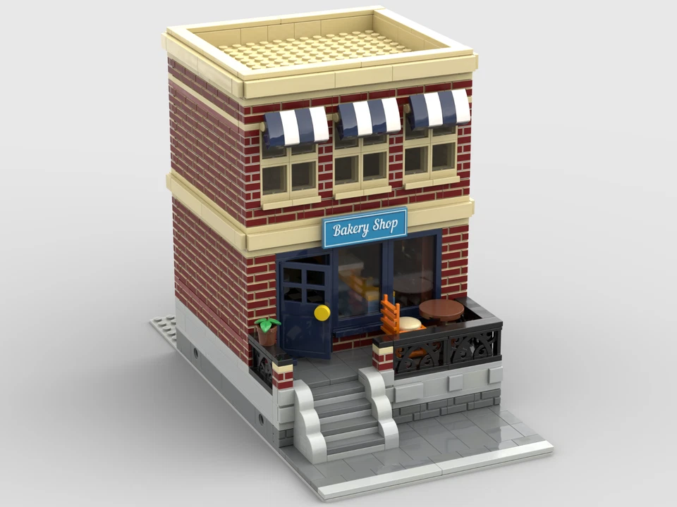 LEGO MOC Custom Modular City BAKERY PDF Building Instructions! - Image 2 of 4