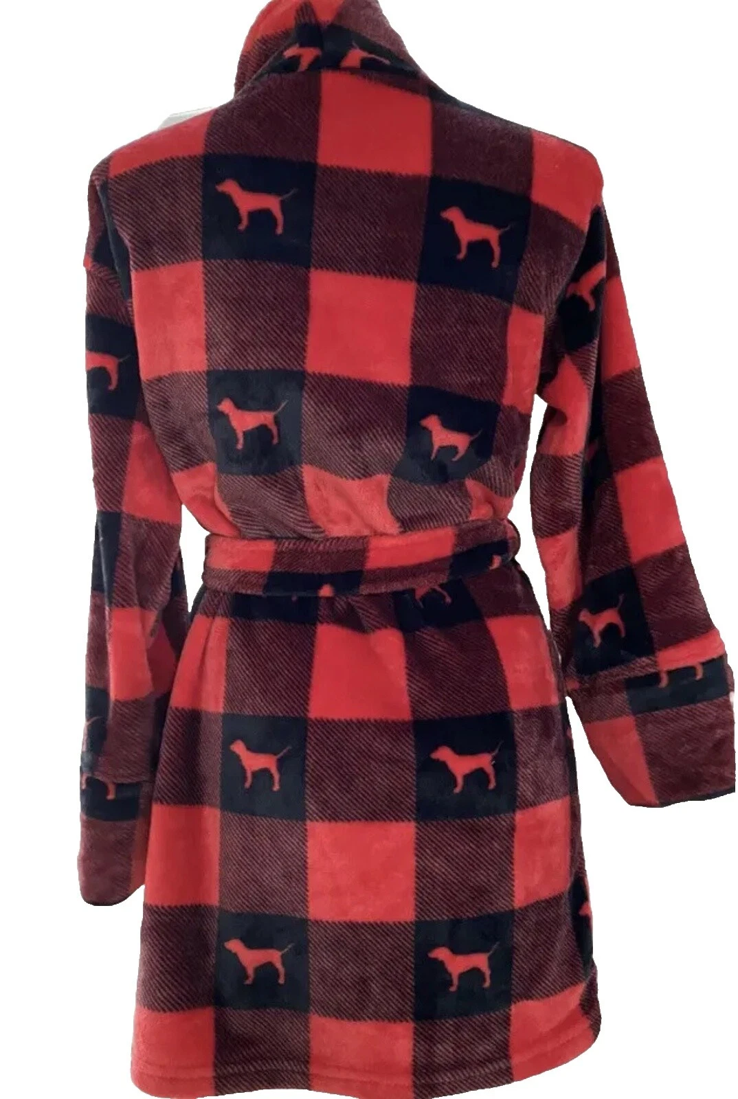 Batas Negro a Cuadros para Mujeres