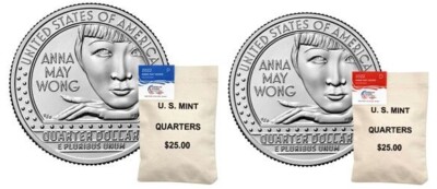 2022 P & D Anna May Wong American Women - 100 Quarter US Mint Boxes
