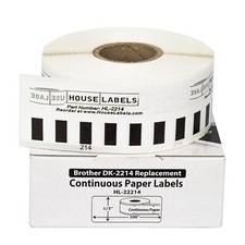 Non-OEM Fits BROTHER DK-2214 Continuous Labels (1/2" x 100 feet) - (12) Rolls