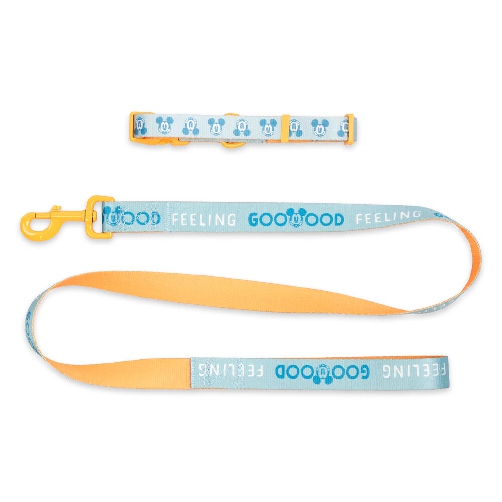 Collar de perro Mickey Mouse DisneyParks y plomo BUEN SENTIMIENTO amarillo azul - talla m