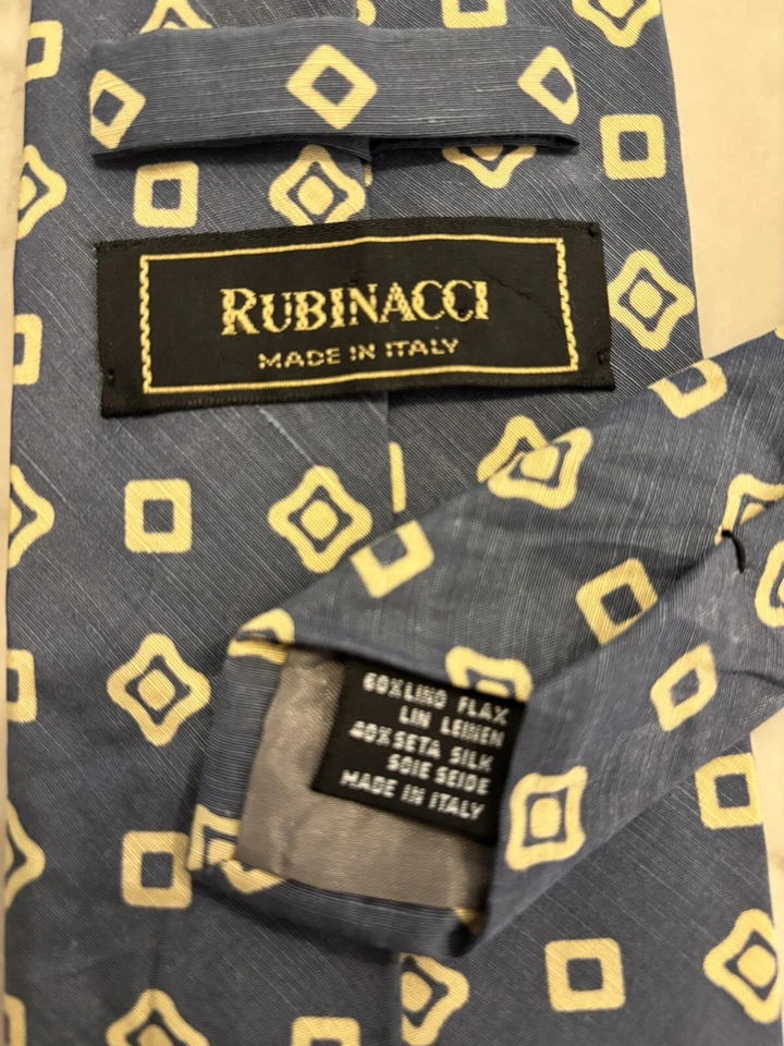 Corbata para hombre Rubinacci formas geométricas 100 % seda Foto 4 de 4