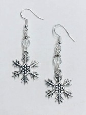 Snowflake Christmas or Winter Earrings FREE SHIPPING