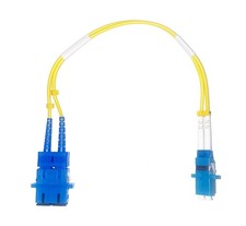 1 FT SC to LC OS1 Singlemode Duplex Hybrid Fiber Optic Adapter Cable Converter