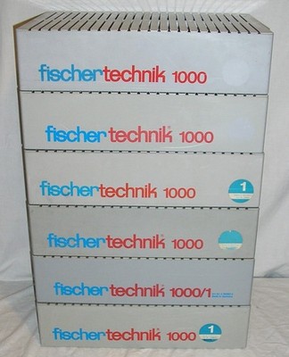 6 x Fischertechnik Box 1000 mit je 8 Sortierwannen und 32 Stegen