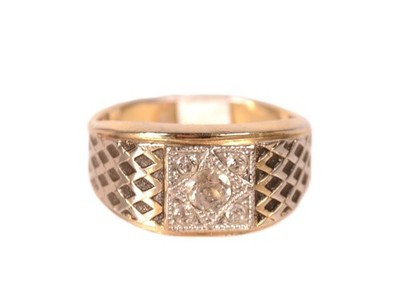 Estate Jewelry - Mans 18K Gold Electo Plated Ring Mid to Late 20th Century