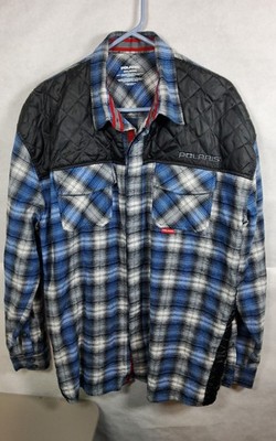 Polaris Heavyweight Flannel Jacket Men's Size 2XL Blue Plaid Quilted
