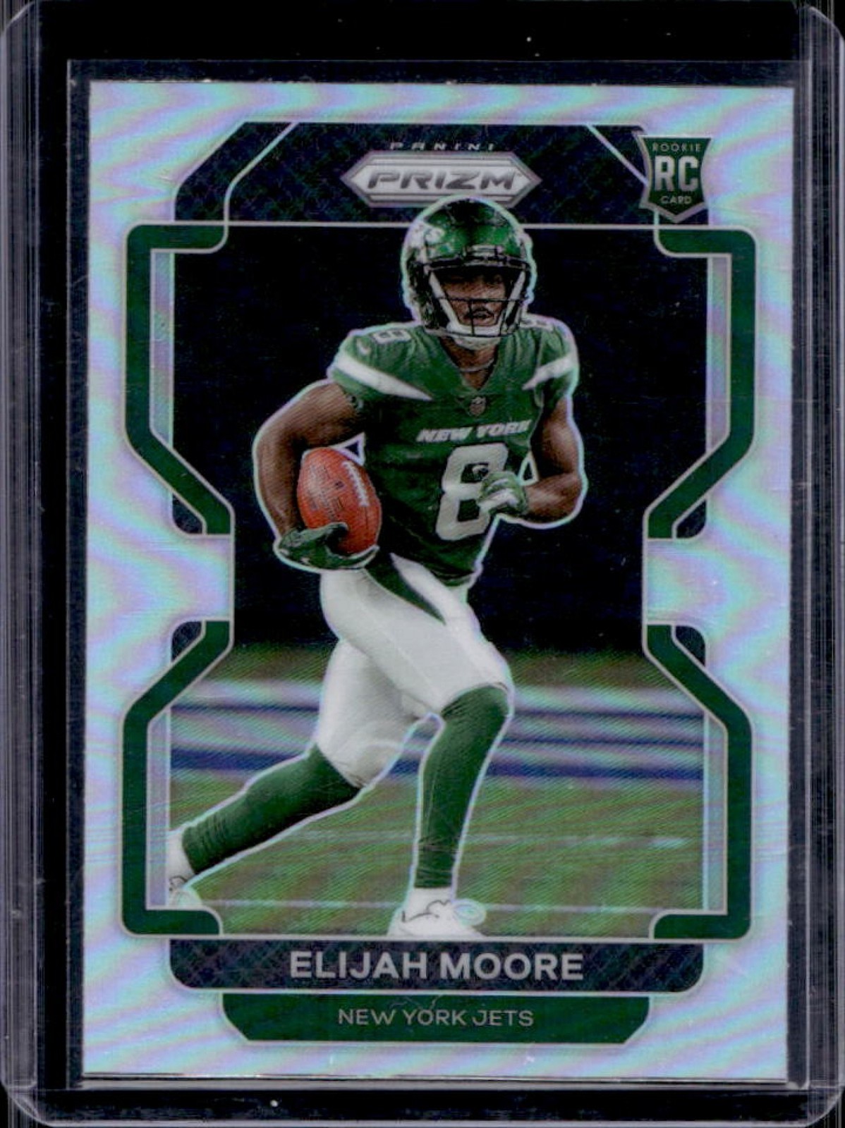2021 Panini Prizm Elijah Moore RC Silver Rookie #346 Jets