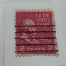 1936 Very Rare  2 Cent Red John Adams Used Stamp Historical Figures