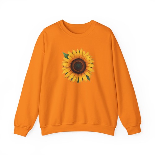 Simple Sunflower Illustration Crewneck Sweatshirt | Floral Centerpiece