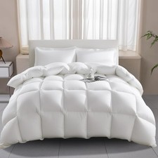 King Size Luxury 100 Organic Cotton All Season Feather Down Fiber Comforter ...